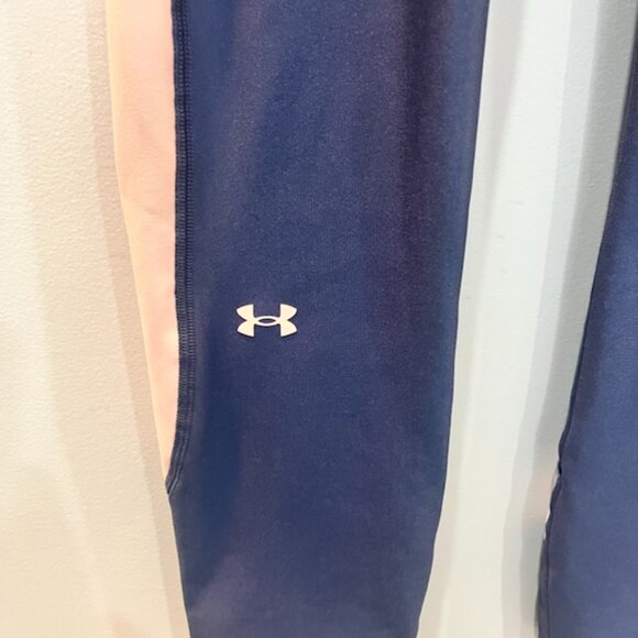 Under Armour Heatgear Cropped Compression Leggings Women's Size Medium Navy Pink - Picture 4 of 4
